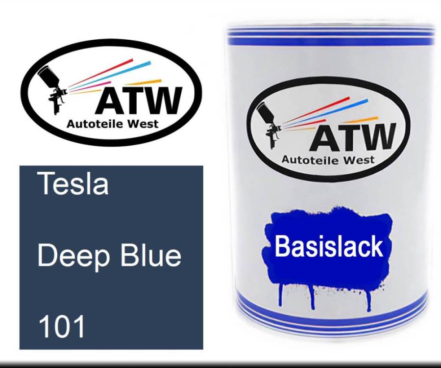 Tesla, Deep Blue, 101: 500ml Lackdose, von ATW Autoteile West.